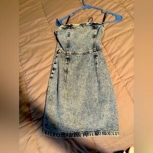 Denim Strapless Dress